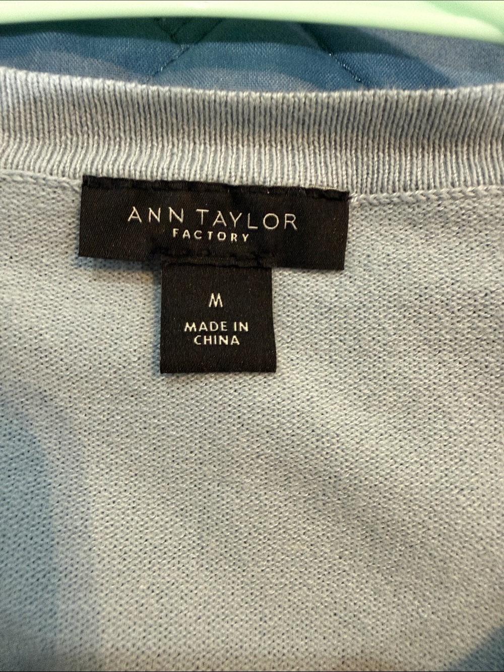 Ann Taylor Factory Light Blue Crewneck Button Cardigan - Picture 3 of 3
